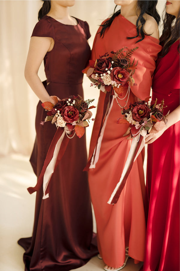 Burgundy and Dusty Rose Bridesmaid Posy