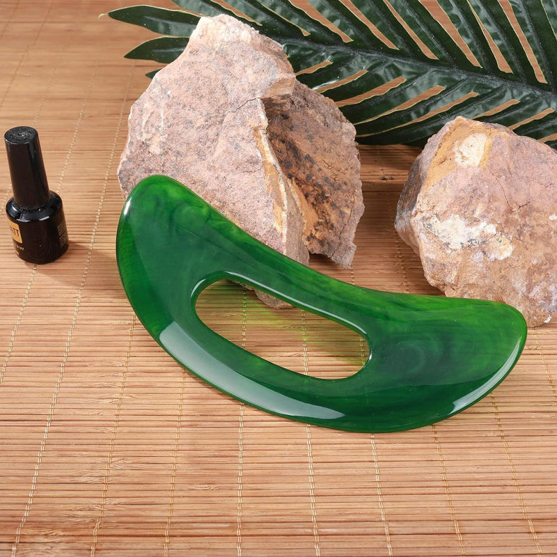 Prasacco Gua Sha Stone Large Body Gua Sha Tool Guasha Stone Tool for Full Body Men Women (Green)