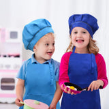 SUNLAND Kids Apron and Hat Set Children Chef Apron for Cooking Baking Painting