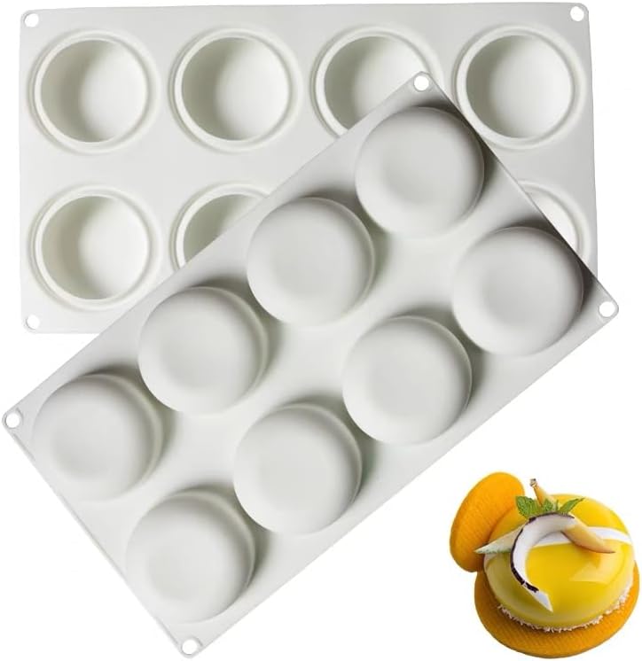 AFINSEA 3D Silicone Baking Molds for Cakes - 8-Cavity