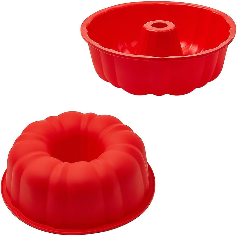 Non-Stick Silicone Bundt Cake Pan - 2 Pack - BPA-Free Oven  Dishwasher Safe