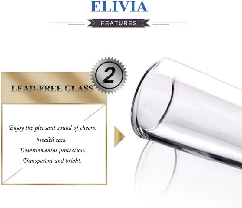 Elivia Shot Glass Set with Heavy Base, 2 oz (12 pack) Clear Glasses for Whiskey, Liqueurs and Dessert - JL01