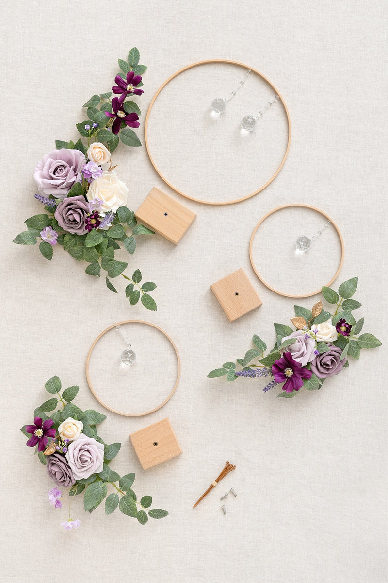 Lilac  Gold Wreath Centerpiece Set