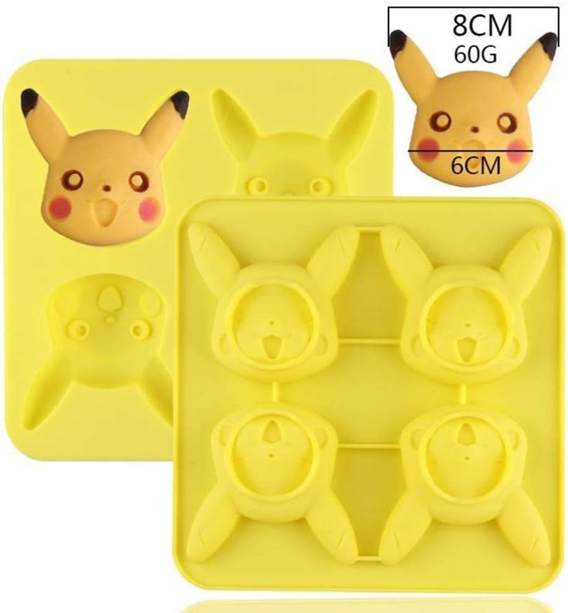 Pikachu 4-in-1 Silicone Mold for Baking and DIY Mousse Cake and Ice Icing