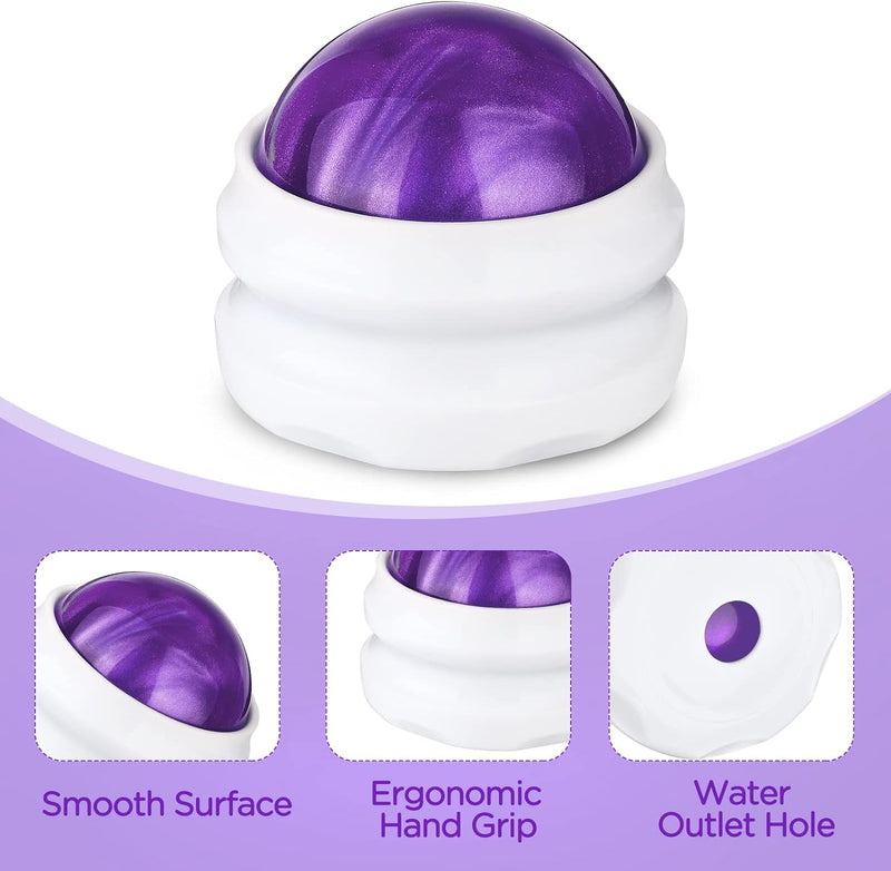 YESMET Massage Roller Ball, Manual Massage Ball for Sore Muscles Pain Relief, Self Massage Therapy and Relax Full Body Tools for Shoulder, Neck, Back, Feet, Deep Tissue, Joint Pain (Purple)