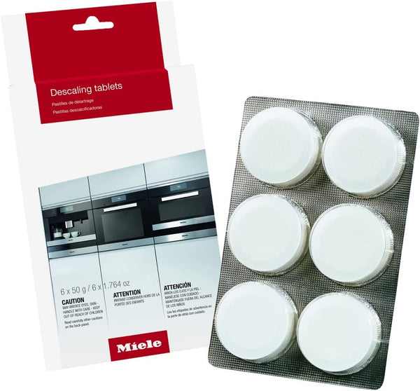 Miele Descaling Tablets for Coffee Machines, Steam Ovens, Ovens, Ranges, 6 count