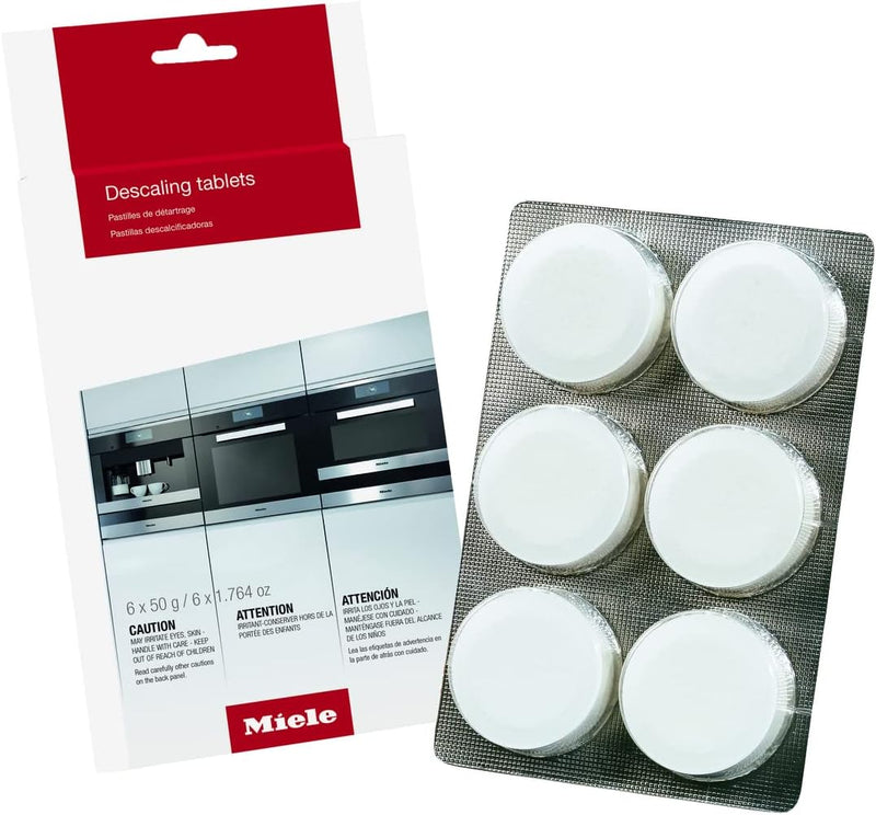 Miele Descaling Tablets for Coffee Machines, Steam Ovens, Ovens, Ranges, 6 count