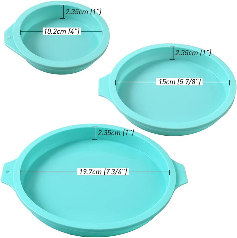 Silicone Cake Mold Set - 3 Pack for Layer Rainbow Resin Coasters