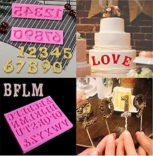 3D Silicone Number Mold with Stick Hole for Cake Decorating - Birthday Baking Fondant Chocolate - OBTANIM