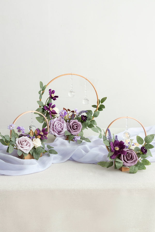 Lilac  Gold Wreath Centerpiece Set