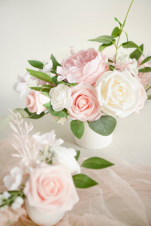 Blush  Cream Assorted Floral Centerpiece Set