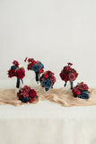 Mini Premade Flower Centerpiece Set in Burgundy & Navy