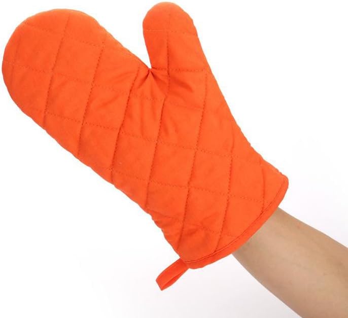 Premium Heat Resistant Oven Mitts Cotton  Polyester Quilted Kitchen Gloves Oversized Pink 1 Pair