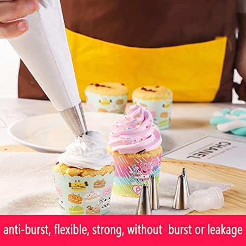 122pc Tipless Piping Bag Set for IcingCookies Decorating with Accessories 12 Inch