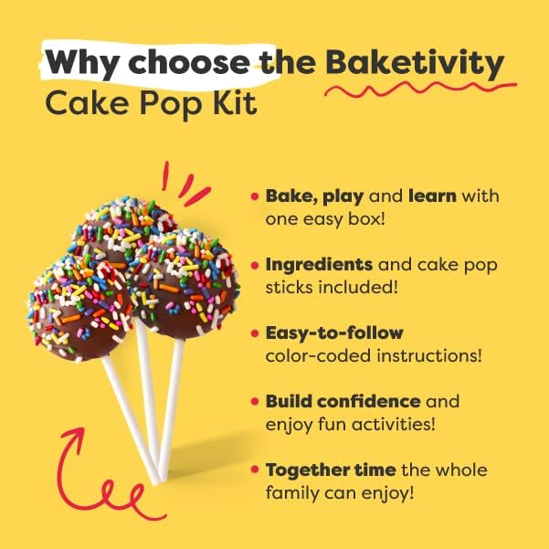 Kids Baking Kit for Cake Pop Making - Beginner Supplies and Decorating Set