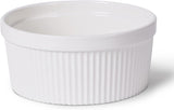 3 oz Ramekins - 6 pcs Porcelain Ramekins Dishes for Souffle,Creme Brulee, Pudding, Custard Cups,Bakeware Bowls Set for Baking,Oven Safe, White 2.75 inch