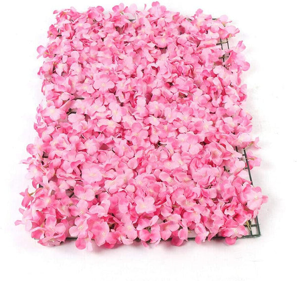 10Pcs Artificial Flower Wall Panel - Wedding Silk Floral Backdrop 10 pcs Pink