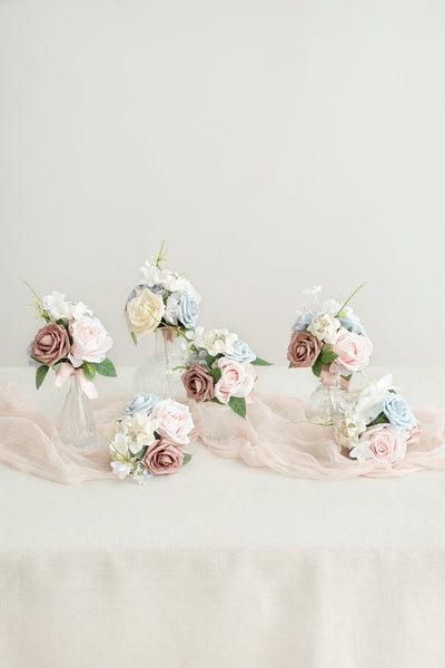 Mini Premade Flower Centerpiece Set in English Pastel | Clearance