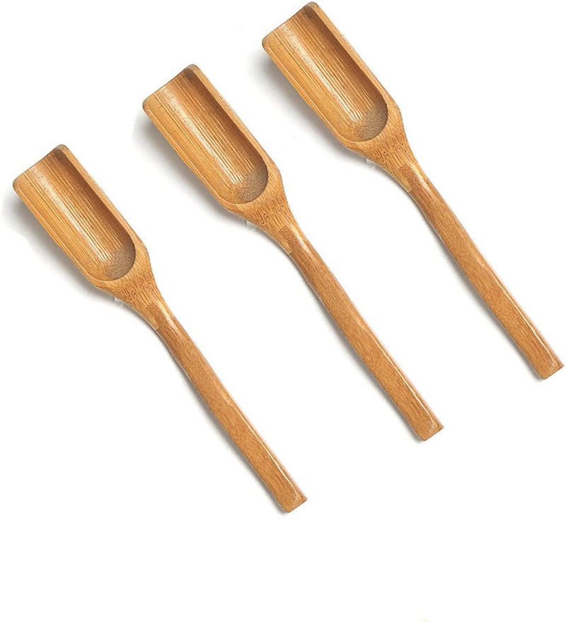 Wooden Loose Tea Scoops, 3PCS Natural Bamboo Wood Spoons, Loose Tea Measure Spoon Bamboo, Bamboo Tea Spoon for Scooping Coffee Powder, Spices and Condiments