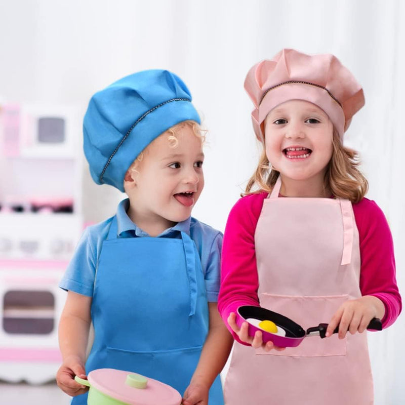 Kids Chef Apron and Hat Set for Cooking Baking and Painting