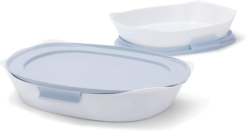 Rubbermaid Glass Baking Dish with Lid - DuraLite 25-Quart White