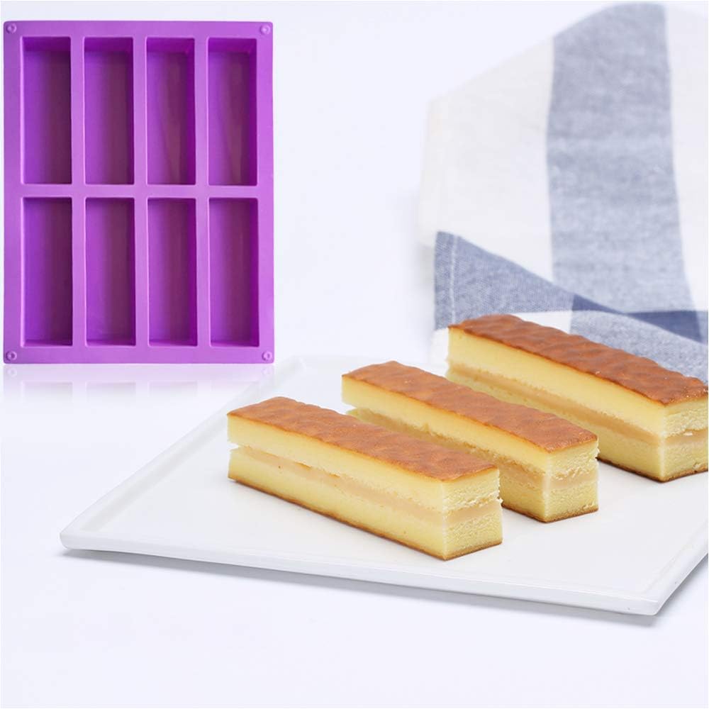 Junxave 3 Pack Rectangle Granola Bar Silicone Mold Nutrition Cereal Bar Molds Energy Bar Maker for Baking Bread Chocolate Truffles