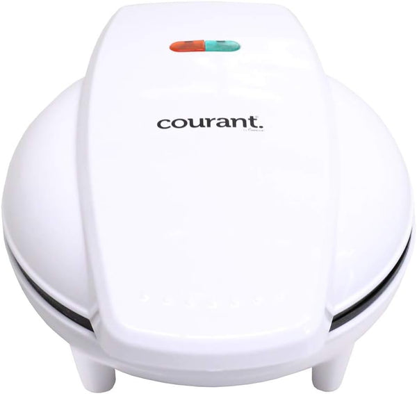 Courant Mini Donut Maker for Holidays - Non-Stick Surface - Makes 7 Doughnuts - White