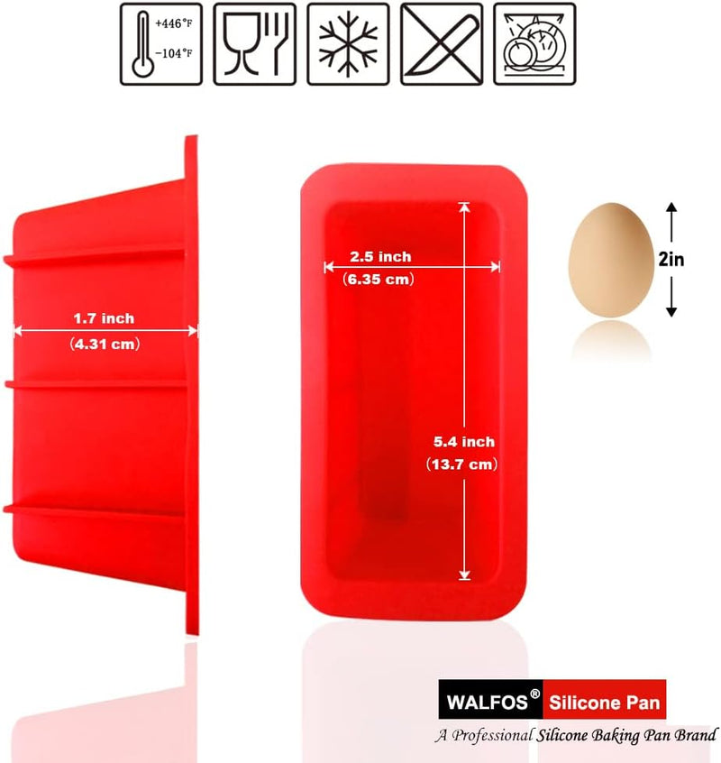 Non-Stick Silicone Bread Loaf Pans - Set of 2 9 x 5 inch BPA-Free  Dishwasher Safe