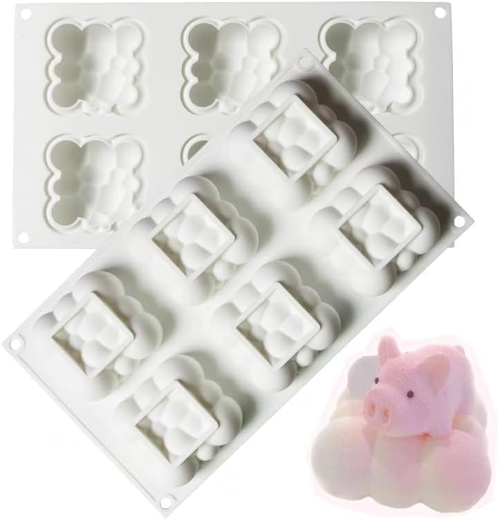 AFINSEA 3D Silicone Baking Molds for Cakes - 8-Cavity