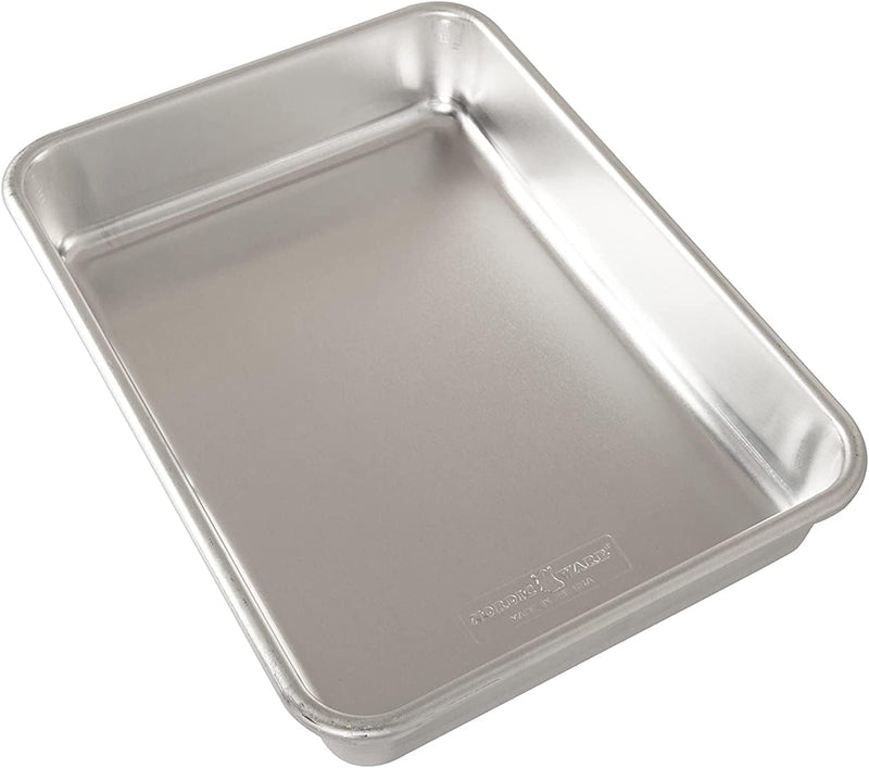 Natural Aluminum Cake Pan with Lid - Rectangle Silver 9x13