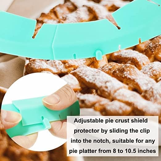 Adjustable Pie Crust Shield Protector - Silicone Baking Cover for Halloween Christmas Parties - Fits 8-115 Inches Pies