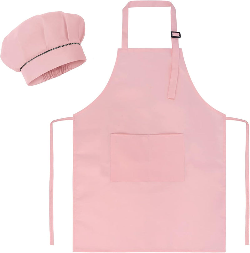 Kids Chef Apron and Hat Set for Cooking Baking and Painting