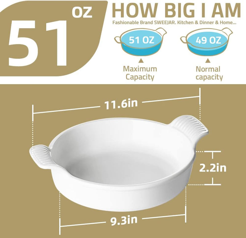 Ceramic Baking Dish with Double Handles 22oz - Small Rectangular Pan for Cooking Brownies and More