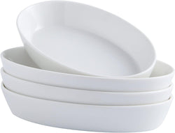 Ceramic Oval Gratin Dishes Oven Safe Set of 4 - 115oz