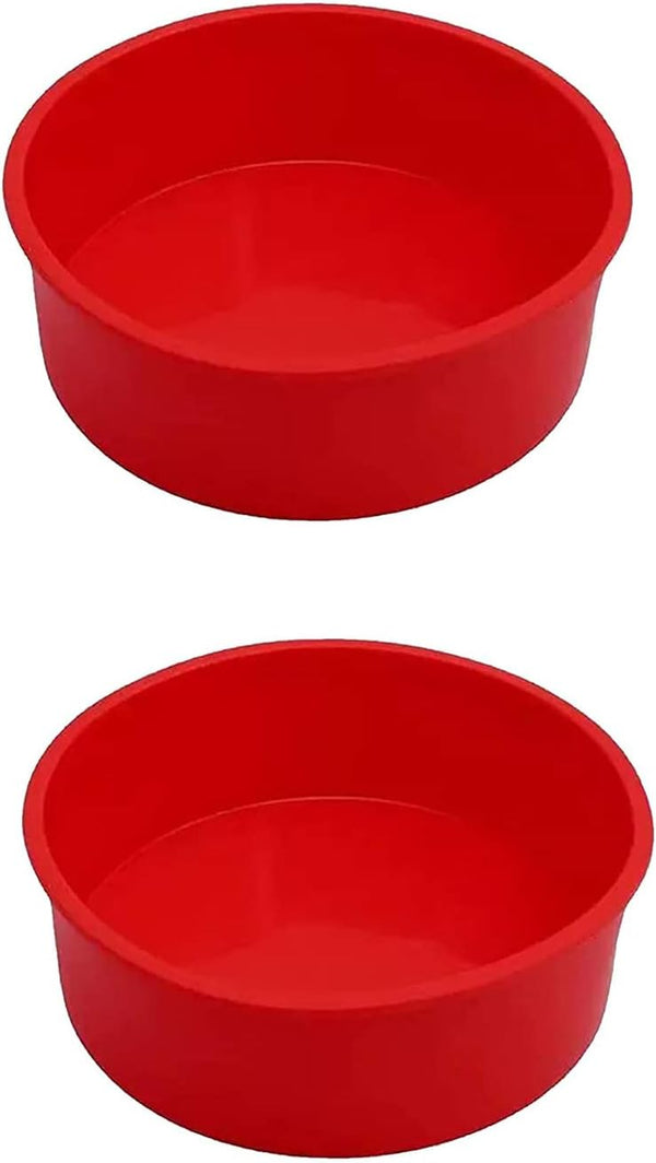 Non-Stick Silicone Cake Pans Set - 8 Inches 2 Pack for Baking