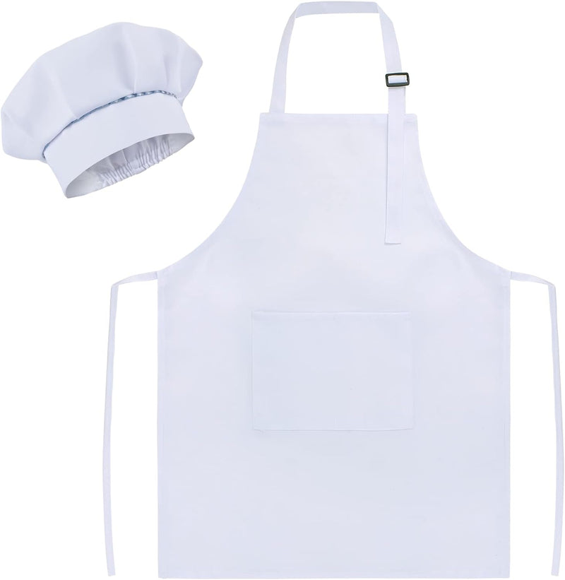 Kids Chef Apron and Hat Set for Cooking Baking and Painting