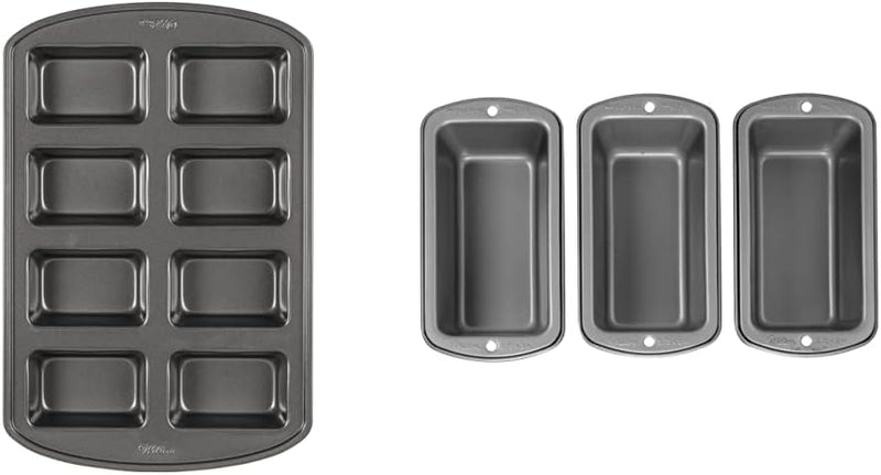 Non-Stick Mini Loaf Pan - 8-Cavity 152 IN x 95 IN x 16 IN Gray by Wilton