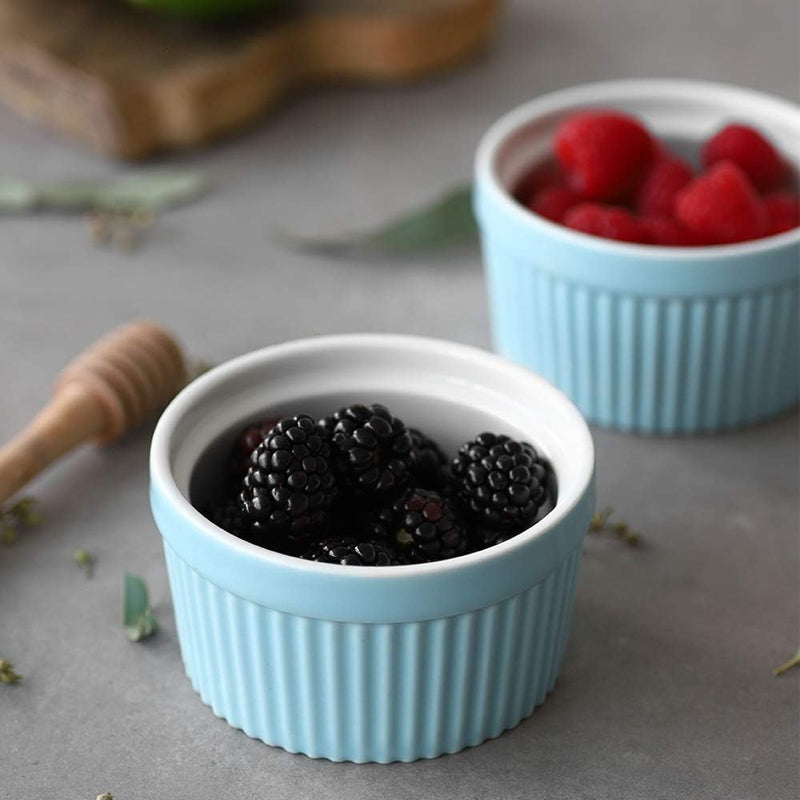 DOWAN Porcelain Ramekin Set - 4oz Baking 6 White