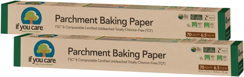 Unbleached Silicone Parchment Paper - 70 Sq Ft Roll Greaseproof Standard Size for 13 Inch Pans