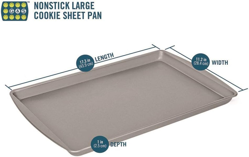 G  S Metal Nonstick Cookie Sheet 173 x 112 Gray - Large Bakeware Pan