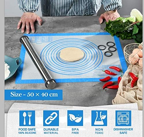 Extra Large Nonstick Silicone Pastry Mat - 28 x 20 with Measurements by Folksy Super Kitchen