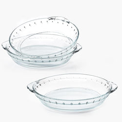 MCIRCO 9 Glass Pie Plates with Handles - Set of 3