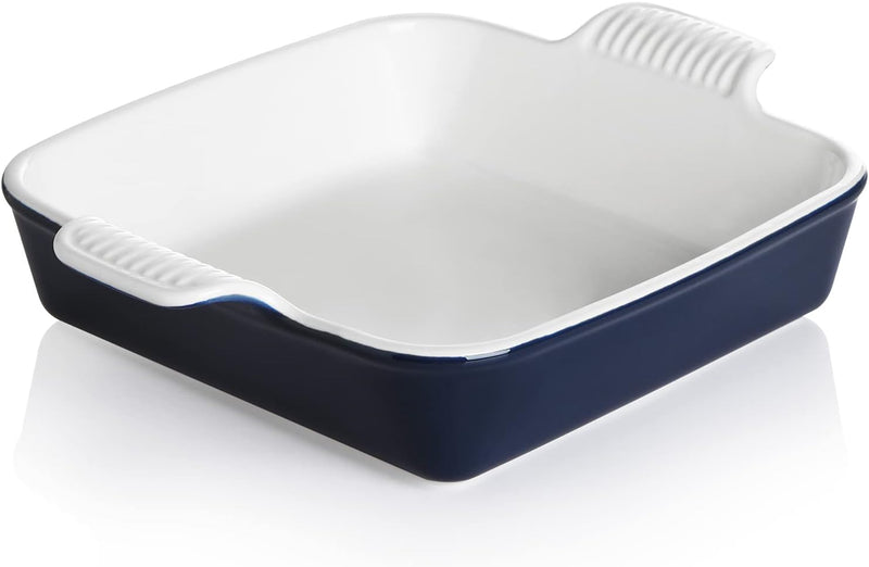 Ceramic Baking Dish with Double Handles 22oz - Small Rectangular Pan for Cooking Brownies and More