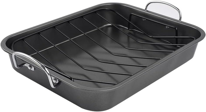 Nonstick Roasting Pan with Rack - 15x11 inch - Gray 58 QT by kitCom