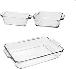 Anchor Hocking Glass Bakeware Set - Square Rectangular and Loaf Dishes