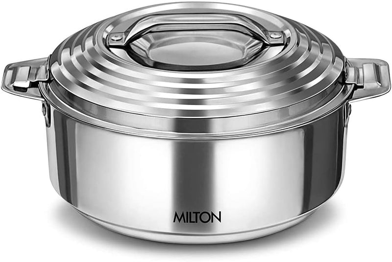 Insulated Stainless Steel Casserole - Thermal Serving Bowl for Hot and Cold Food - 2500 ml Capacity - Silver