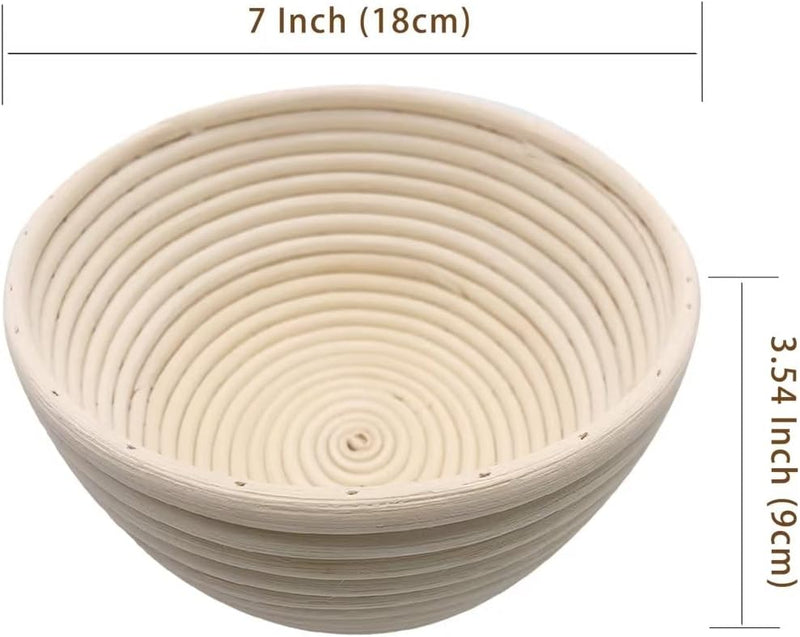 2-Pack Sourdough Banneton Bread Proofing Basket with Removable Liner for Home Baking