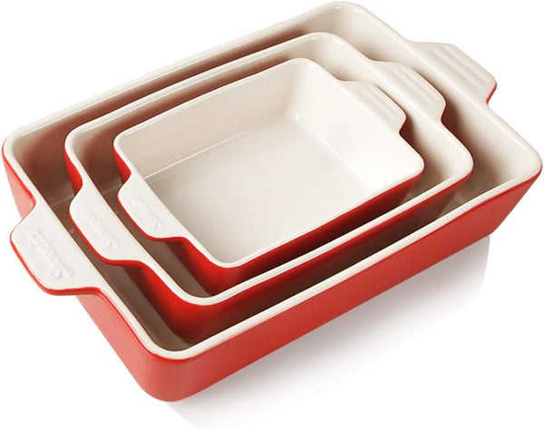 Sweejar Ceramic Bakeware Set - 118 x 78 x 275 Inches Red