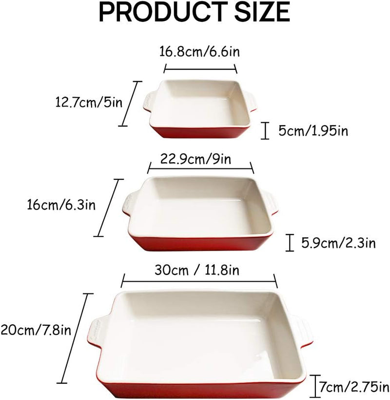 Sweejar Ceramic Bakeware Set - 118 x 78 x 275 Inches Red