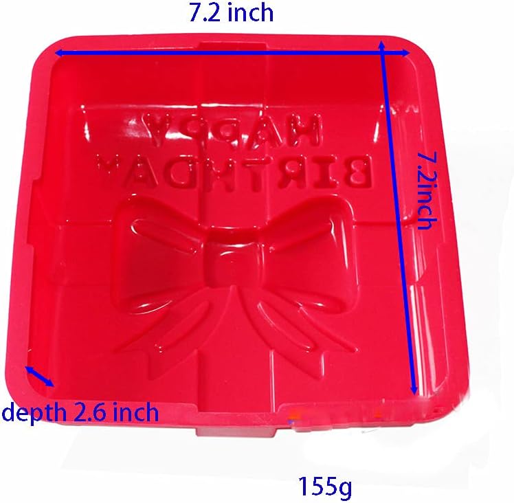 X-Haibei 8 Square Pizza Cake Pan - Silicone Mold Gift Box